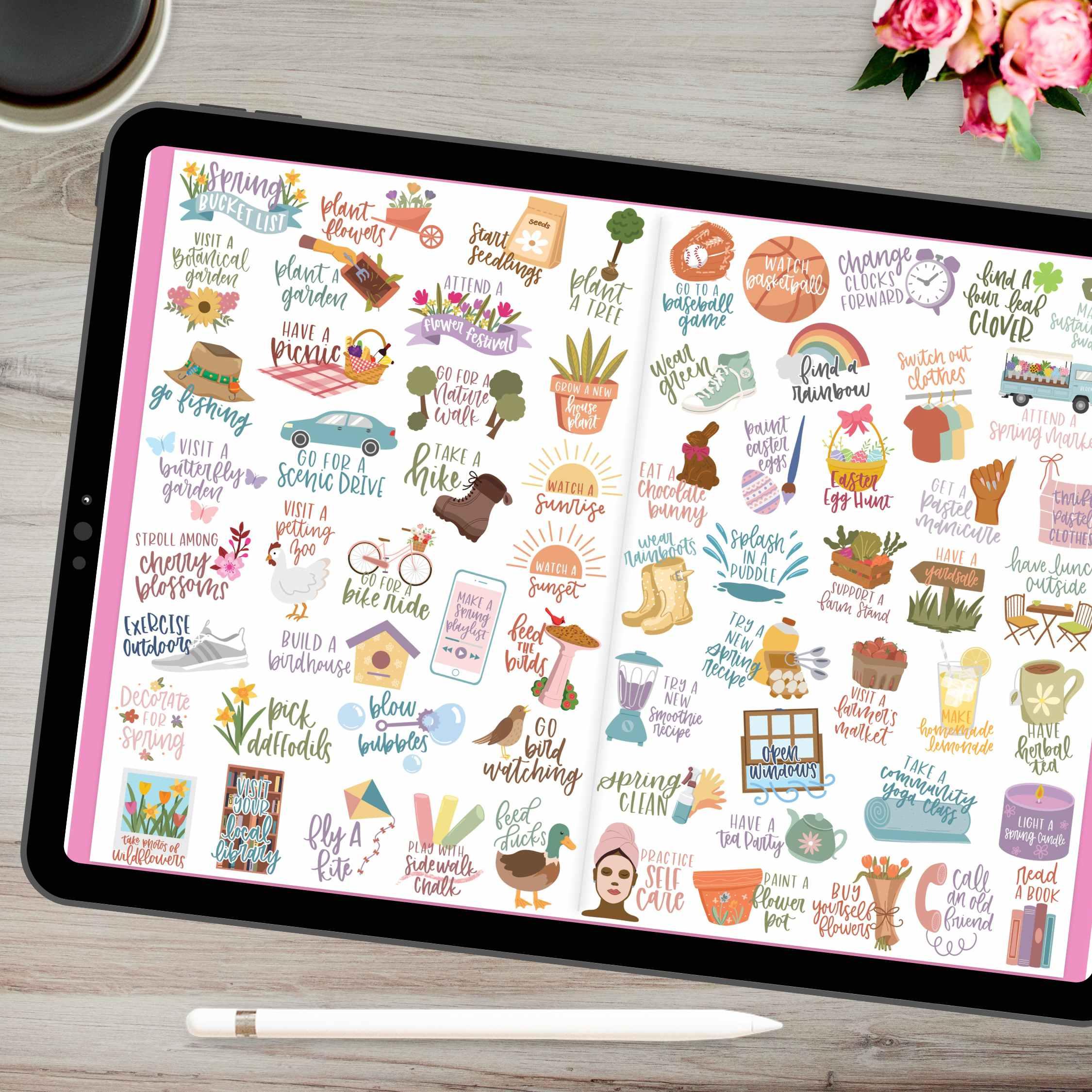 Digital Planner Stickers | Seasonal Bucket Lists