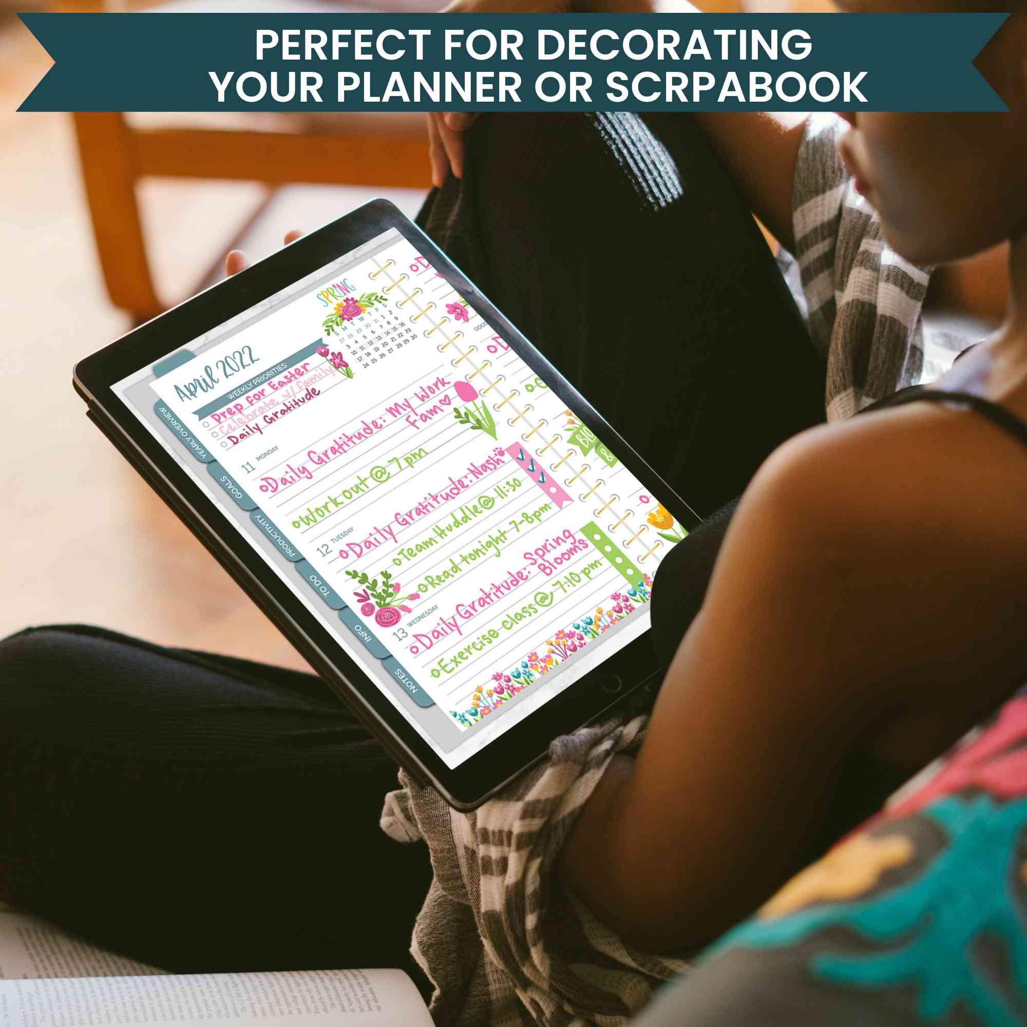 Digital Planner Stickers, Decorative Florals - Image 7