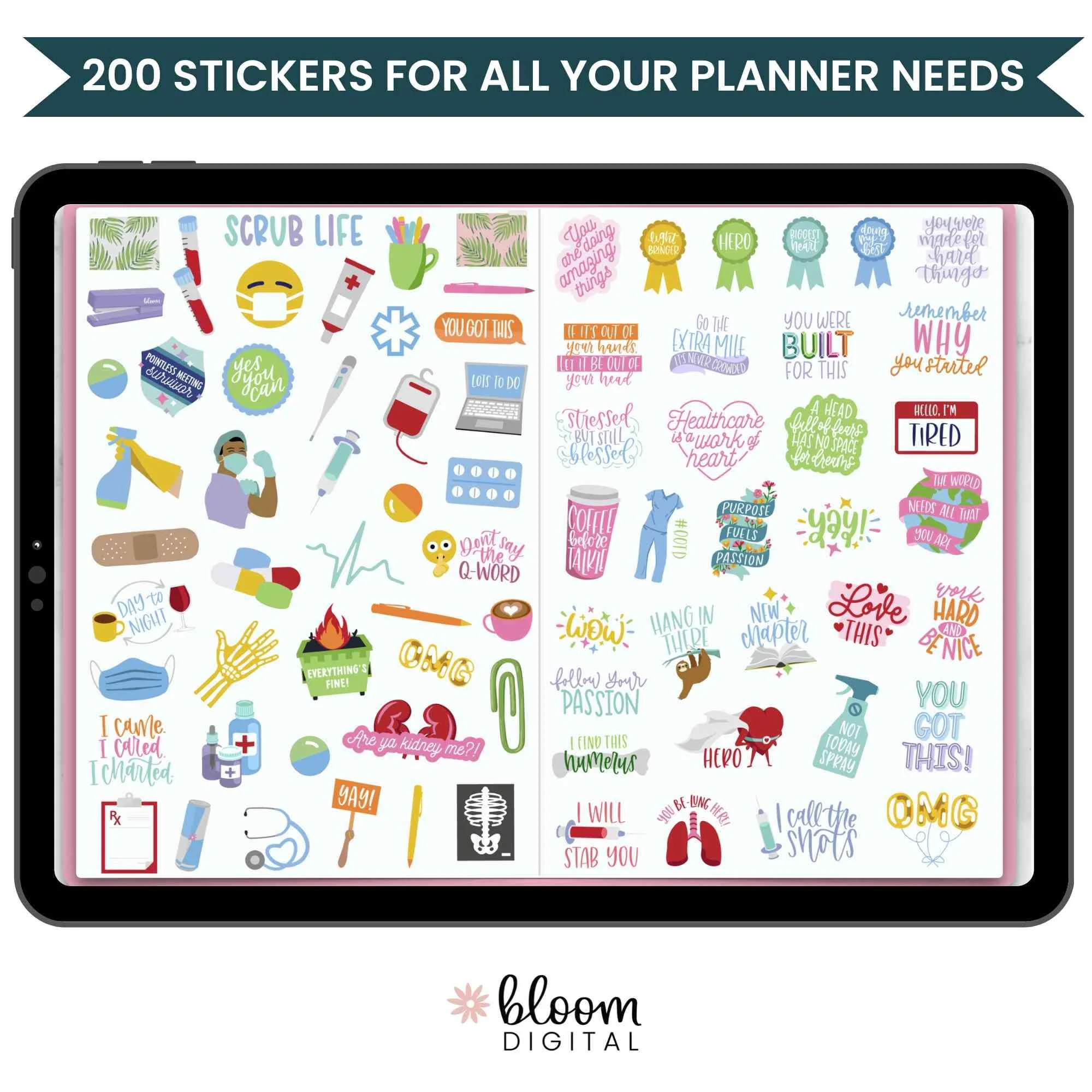 Digital Planner Stickers, Healthcare Heroes - Image 3