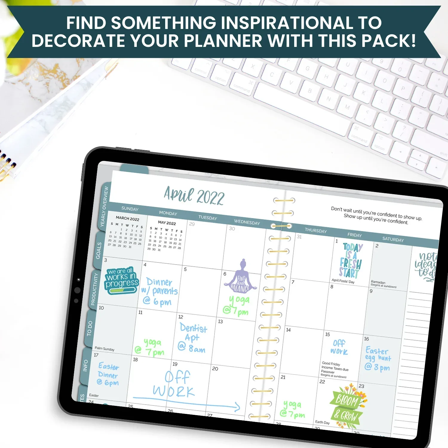 Digital Planner Stickers, Inspirational Quotes - Image 7
