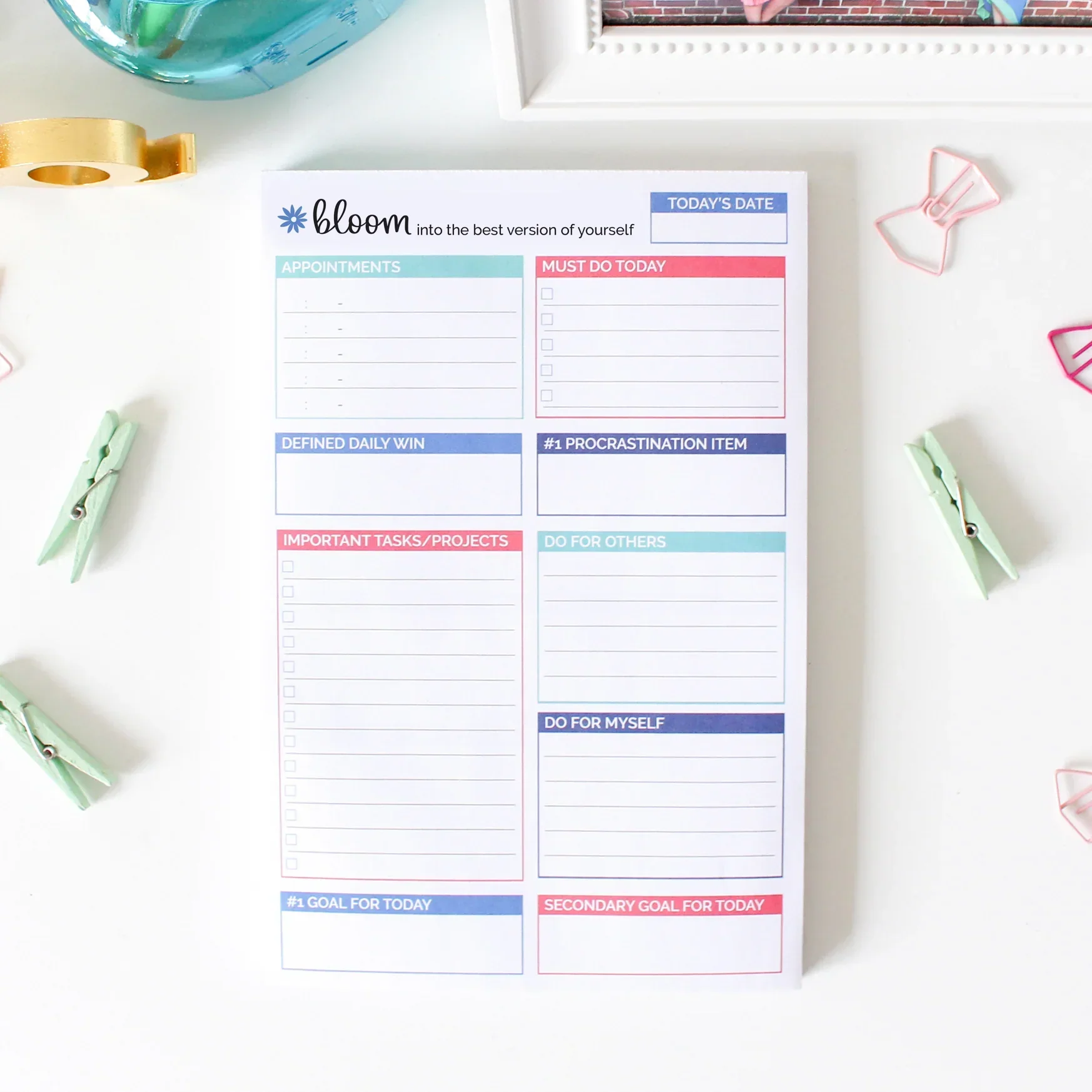 Planning Pad, 6" x 9", Double Sided Planning Pad, Teal - Image 10