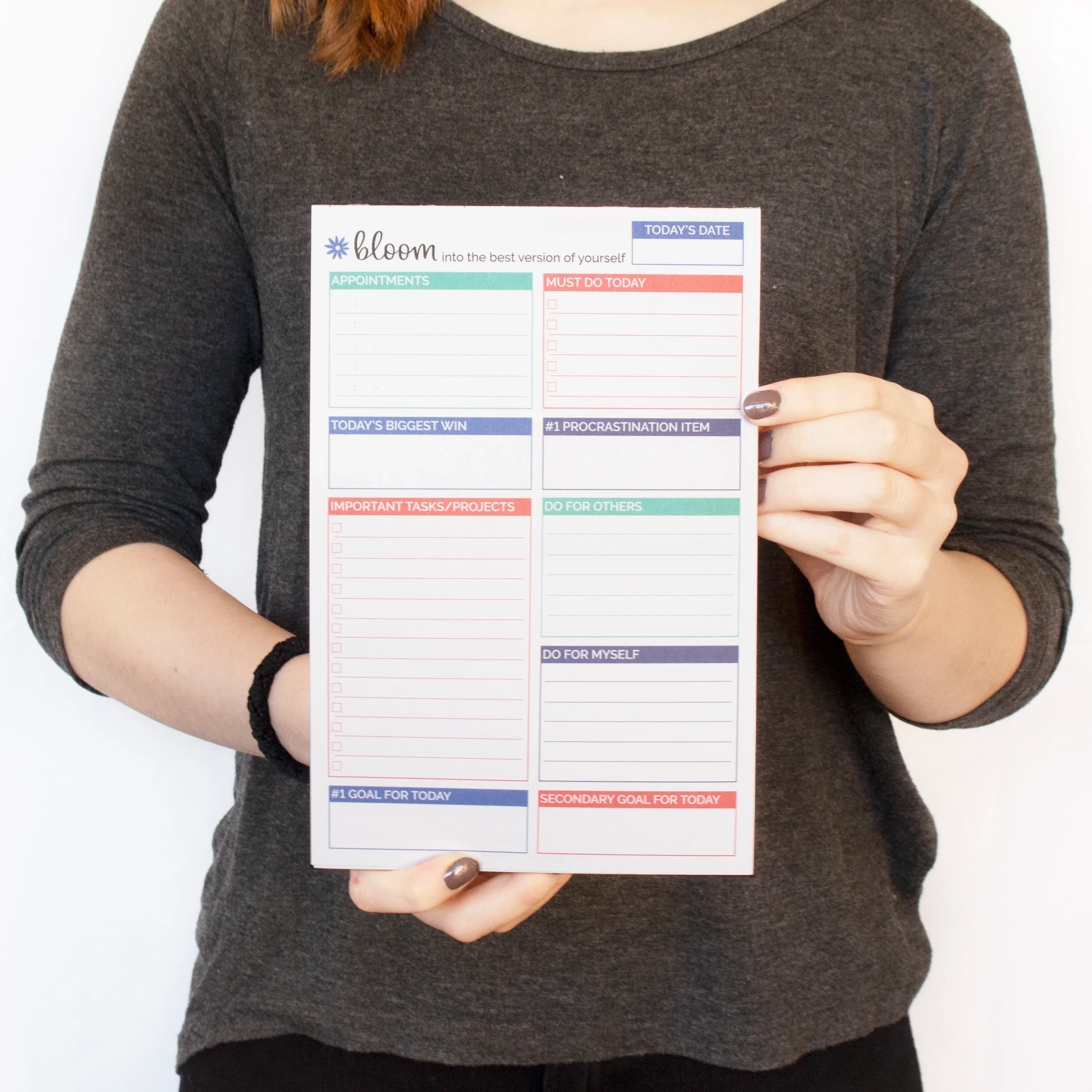 Planning Pad, 6" x 9", Double Sided Planning Pad, Teal - Image 3