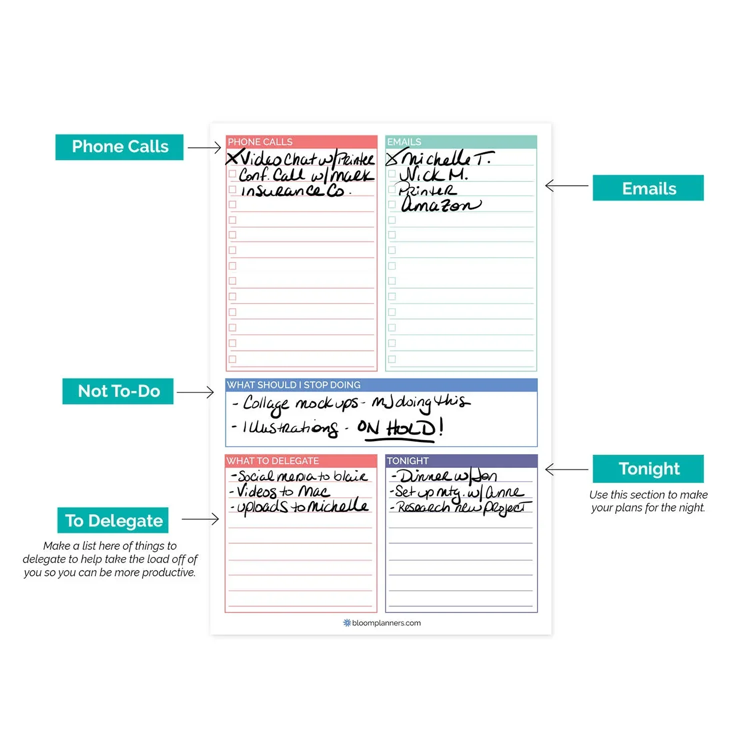 Planning Pad, 6" x 9", Double Sided Planning Pad, Teal - Image 8