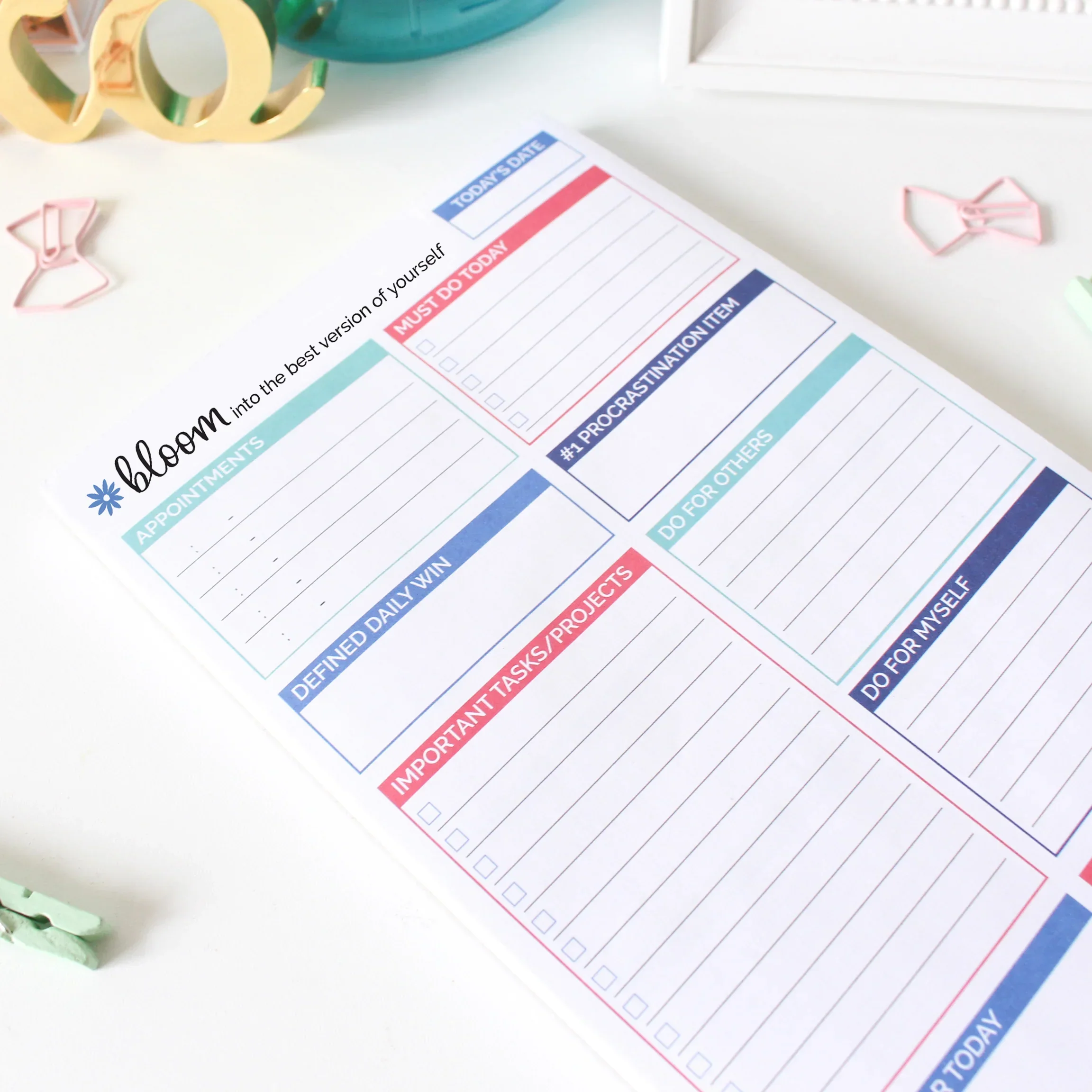 Planning Pad, 6" x 9", Double Sided Planning Pad, Teal - Image 9
