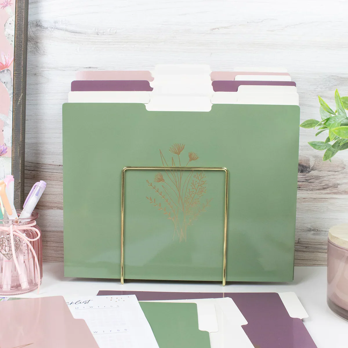 File Folder Set, 12-Pack | Gold Foil Florals - Image 10