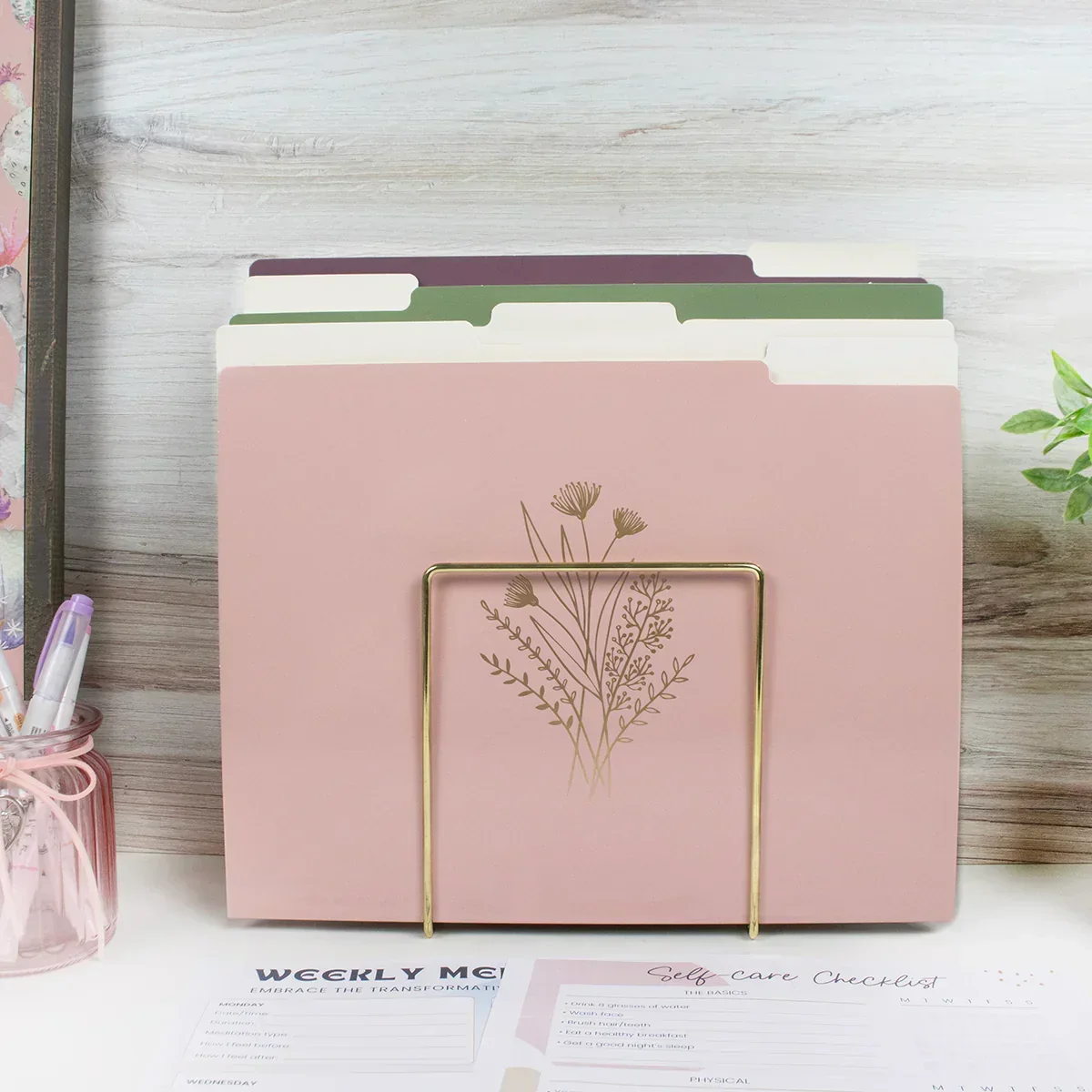 File Folder Set, 12-Pack | Gold Foil Florals - Image 17