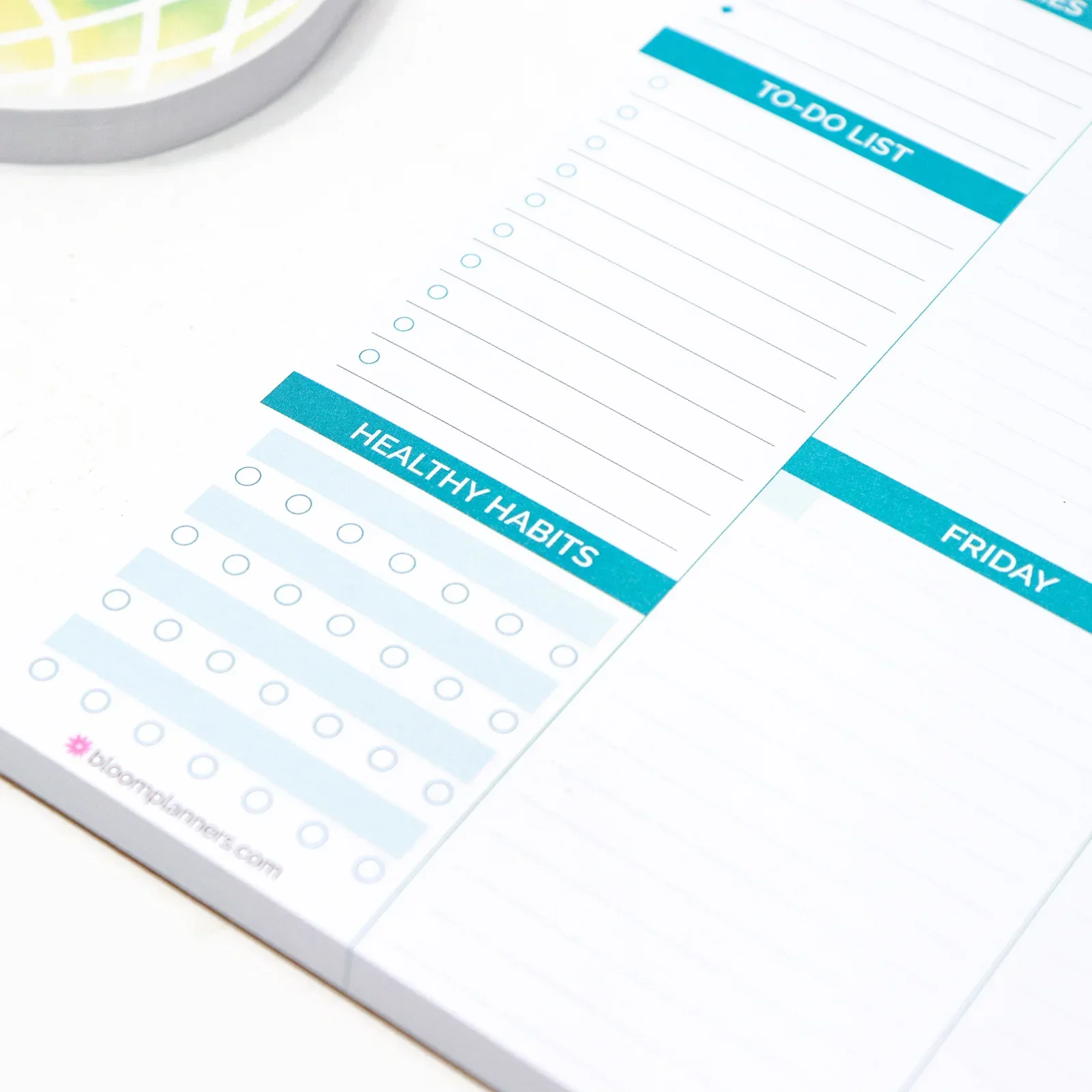 Planning Pad, 8.5" x 11", Horizontal Weekly Planner, Teal Floral - Image 14