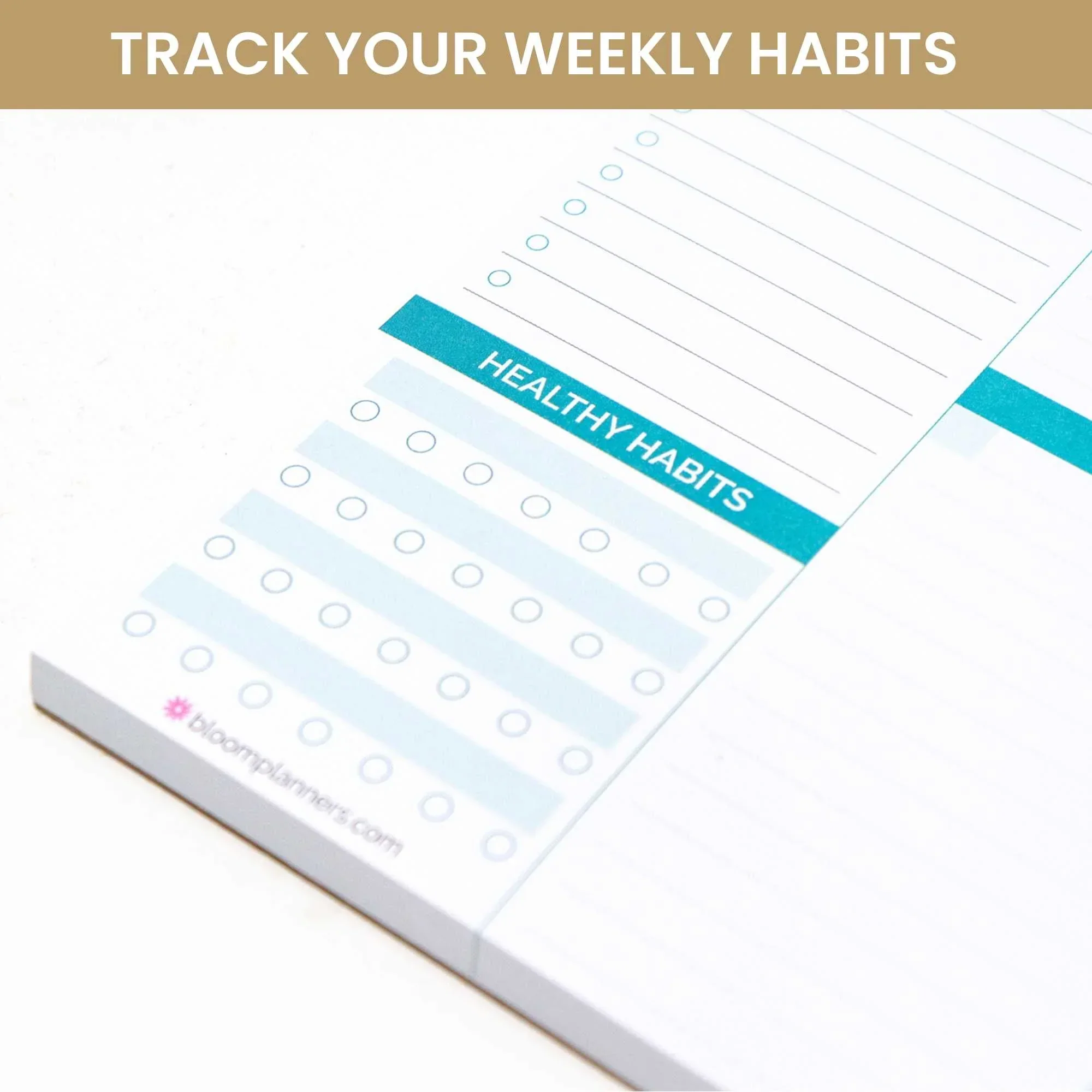 Planning Pad, 8.5" x 11", Horizontal Weekly Planner, Teal Floral - Image 6