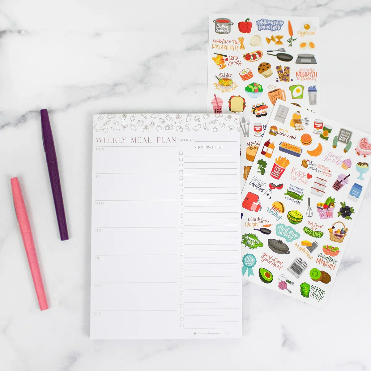Planning Pad, 6" x 9" | Meal Planning Pad with Magnets | Modern Gold - Image 11