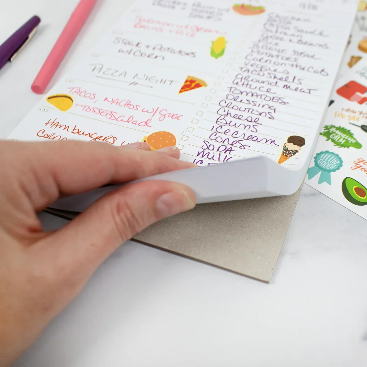 Planning Pad, 6" x 9" | Meal Planning Pad with Magnets | Modern Gold - Image 17