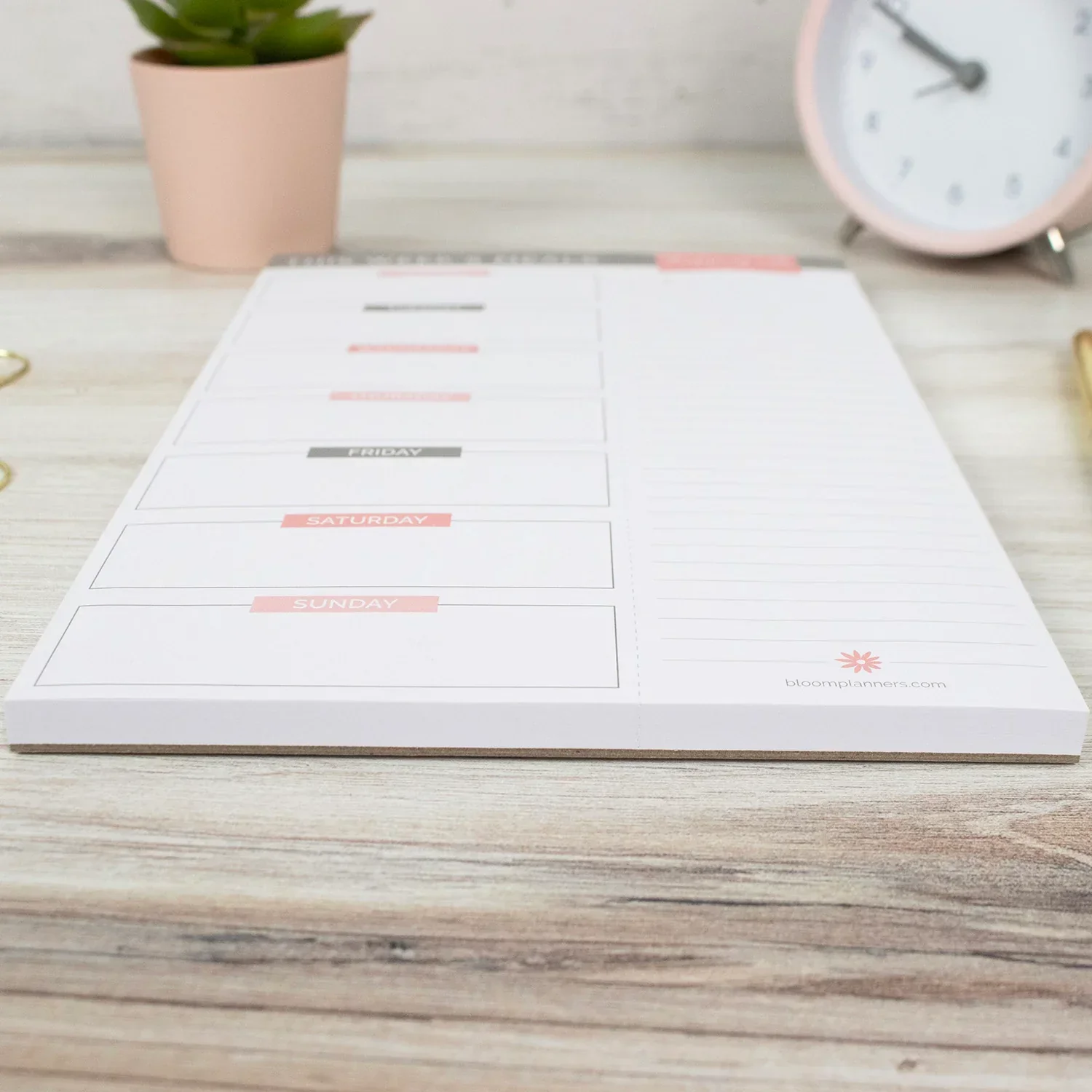 Planning Pad, 6" x 9", Meal Planning Pad with Magnets, Pink & Grey - Image 10