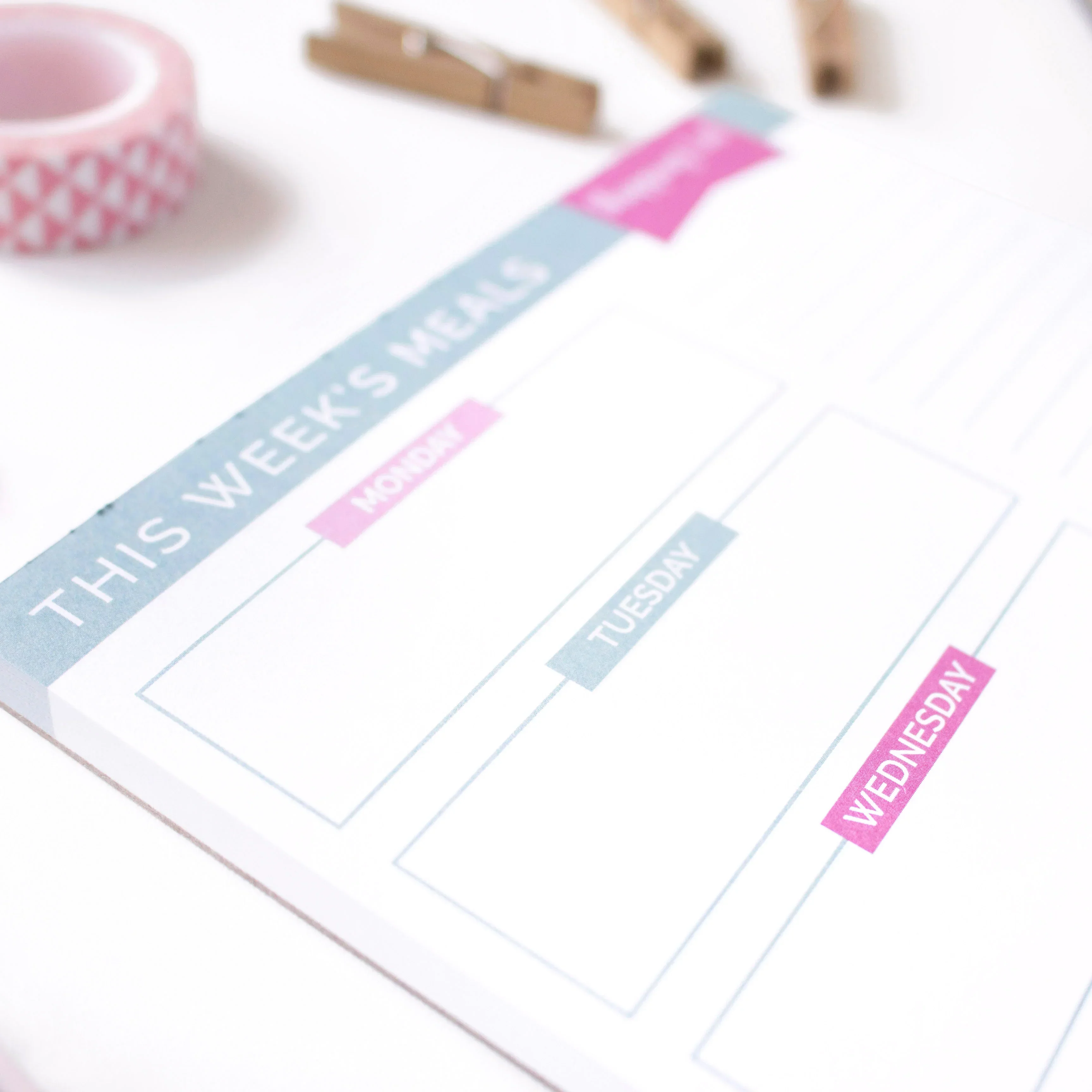 Planning Pad, 6" x 9", Meal Planning Pad with Magnets, Pink & Teal - Image 14