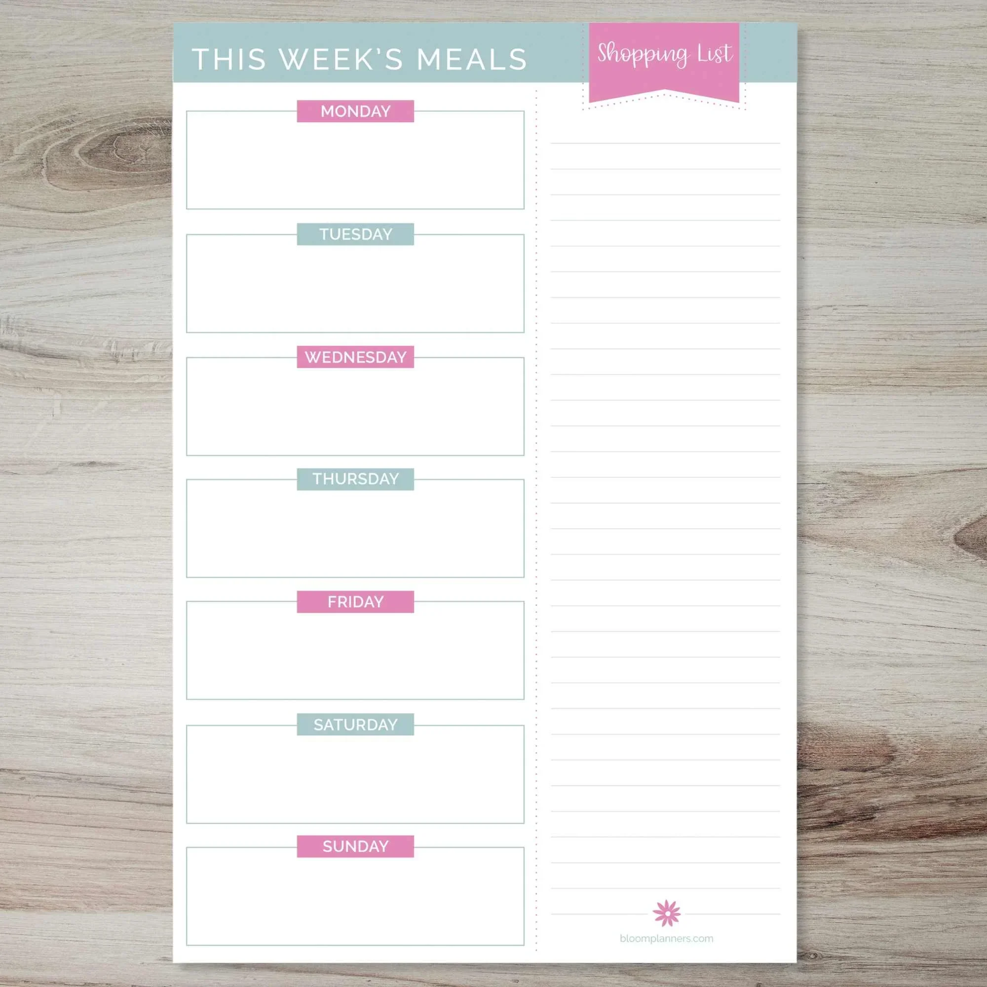 Planning Pad, 6" x 9", Meal Planning Pad with Magnets, Pink & Teal - Image 17