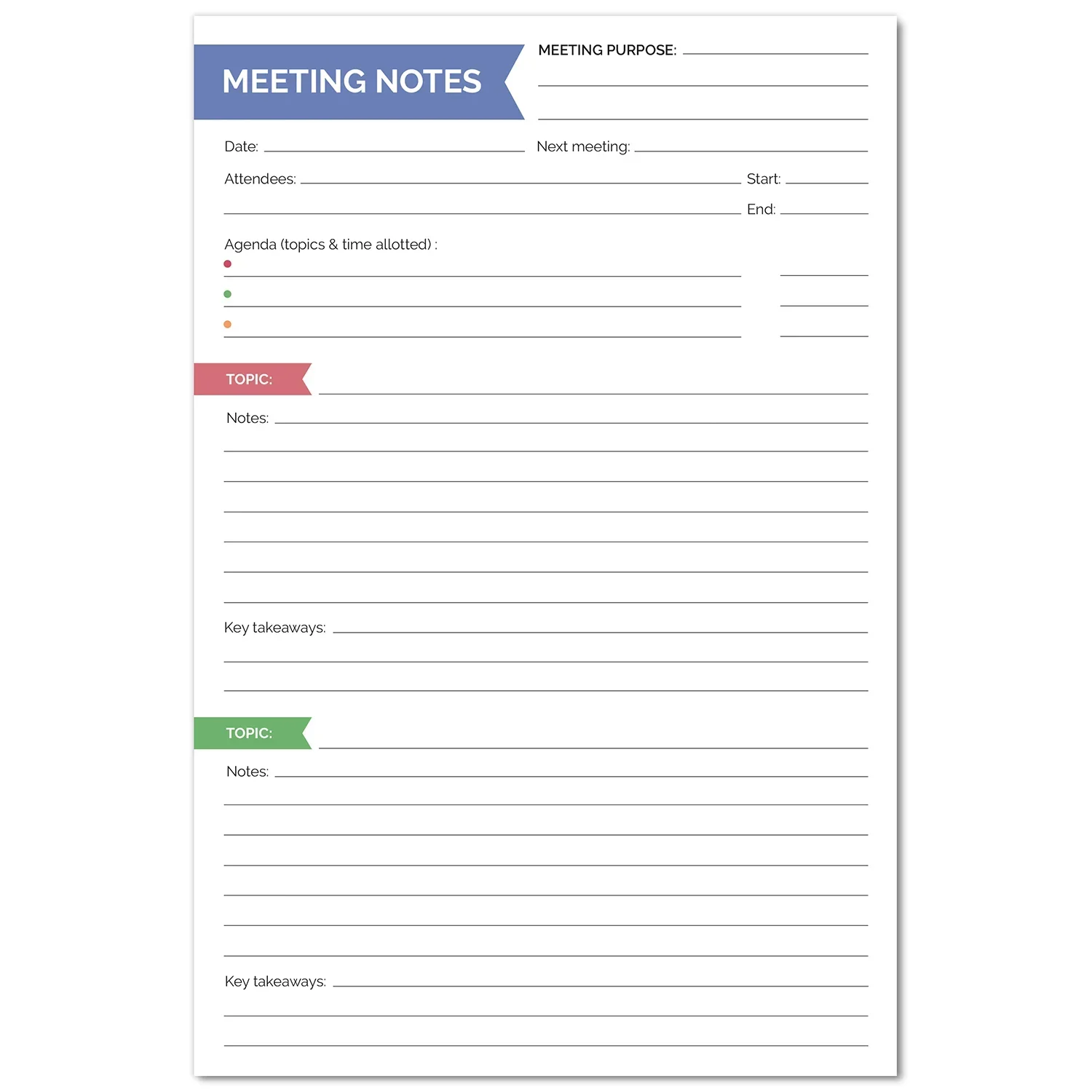 Planning Pad, 6" x 9", Double Sided Meeting Notes, Neutral - Image 3