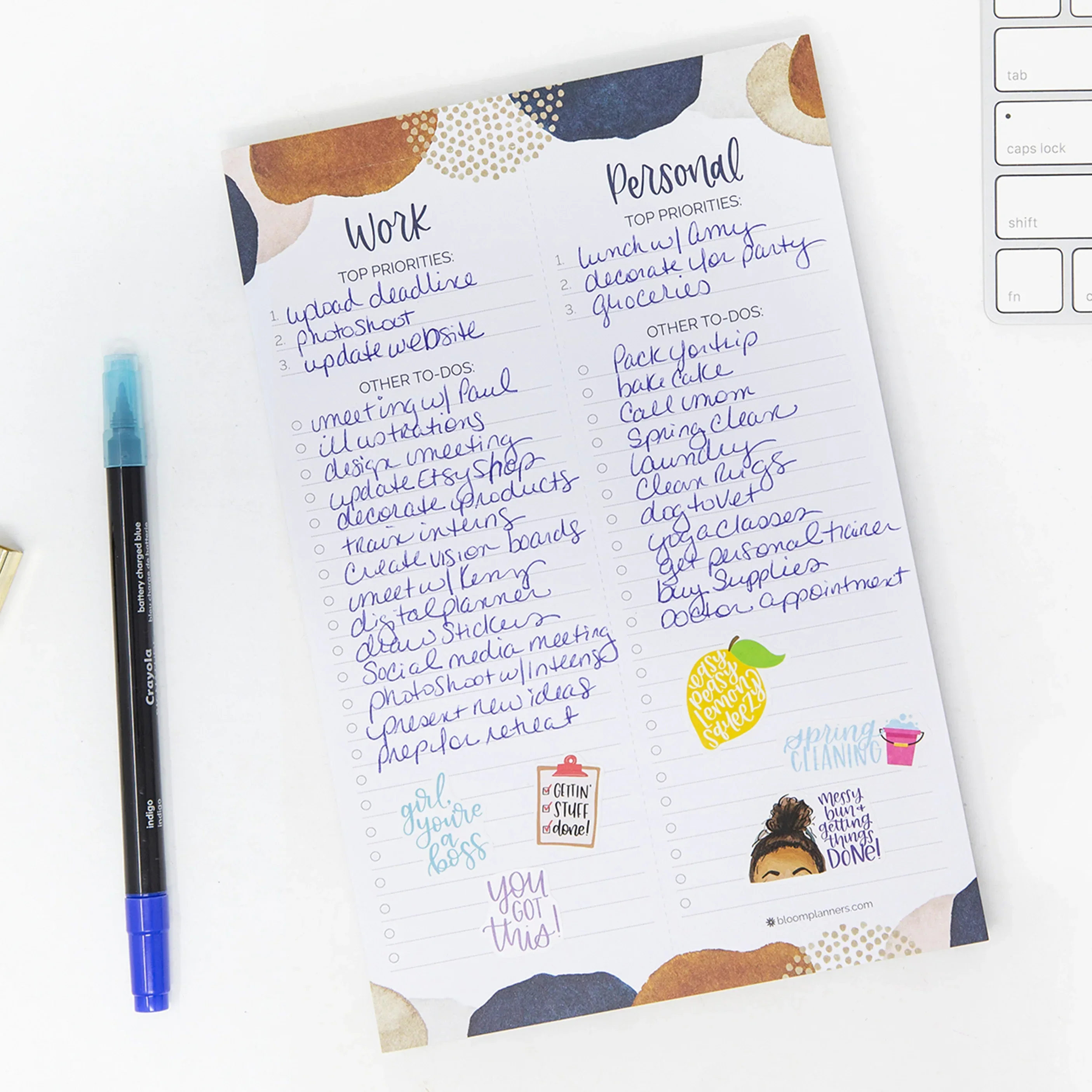 Planning Pad, 6" x 9", Work & Personal To-Do List, Earthy Abstract - Image 10