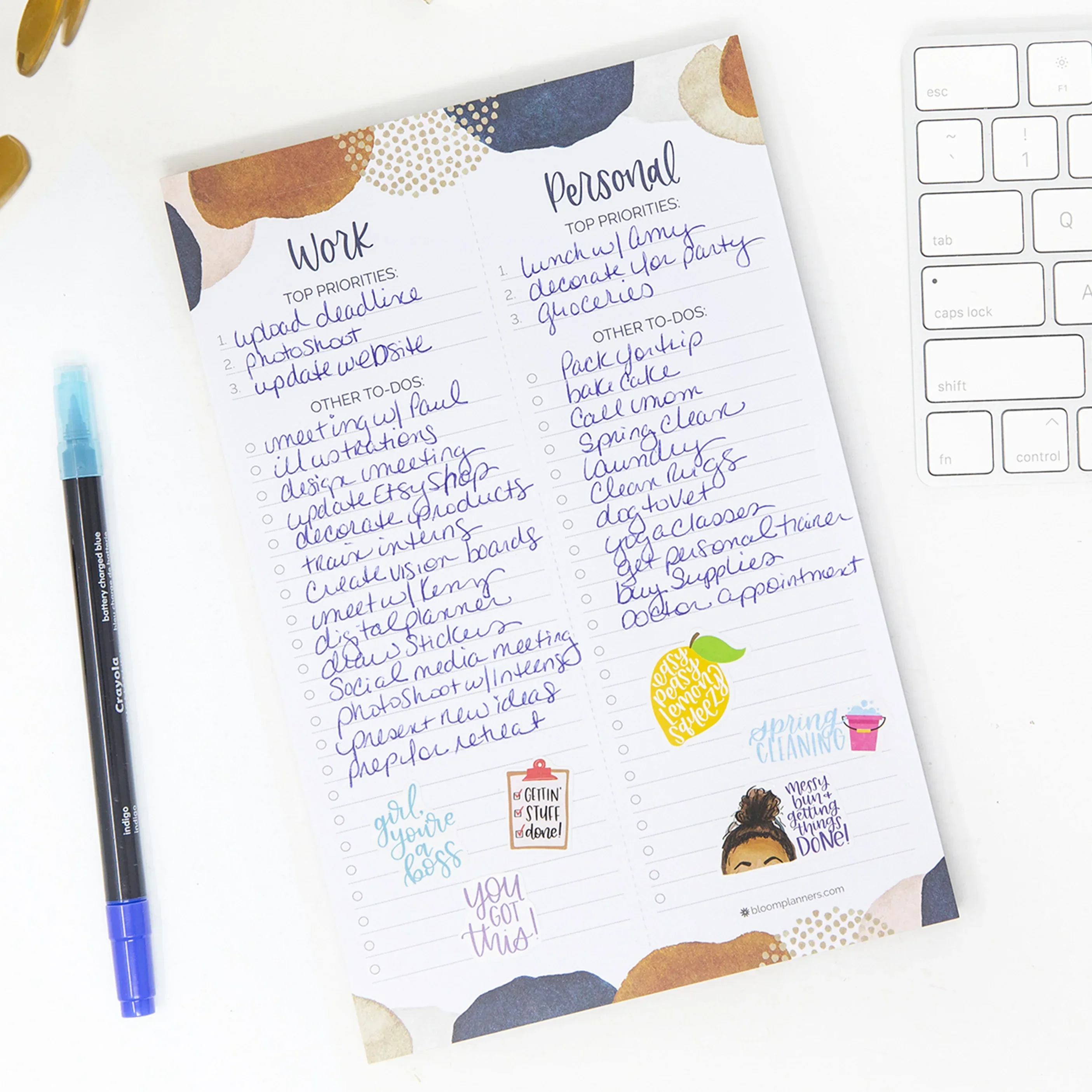 Planning Pad, 6" x 9", Work & Personal To-Do List, Earthy Abstract - Image 6
