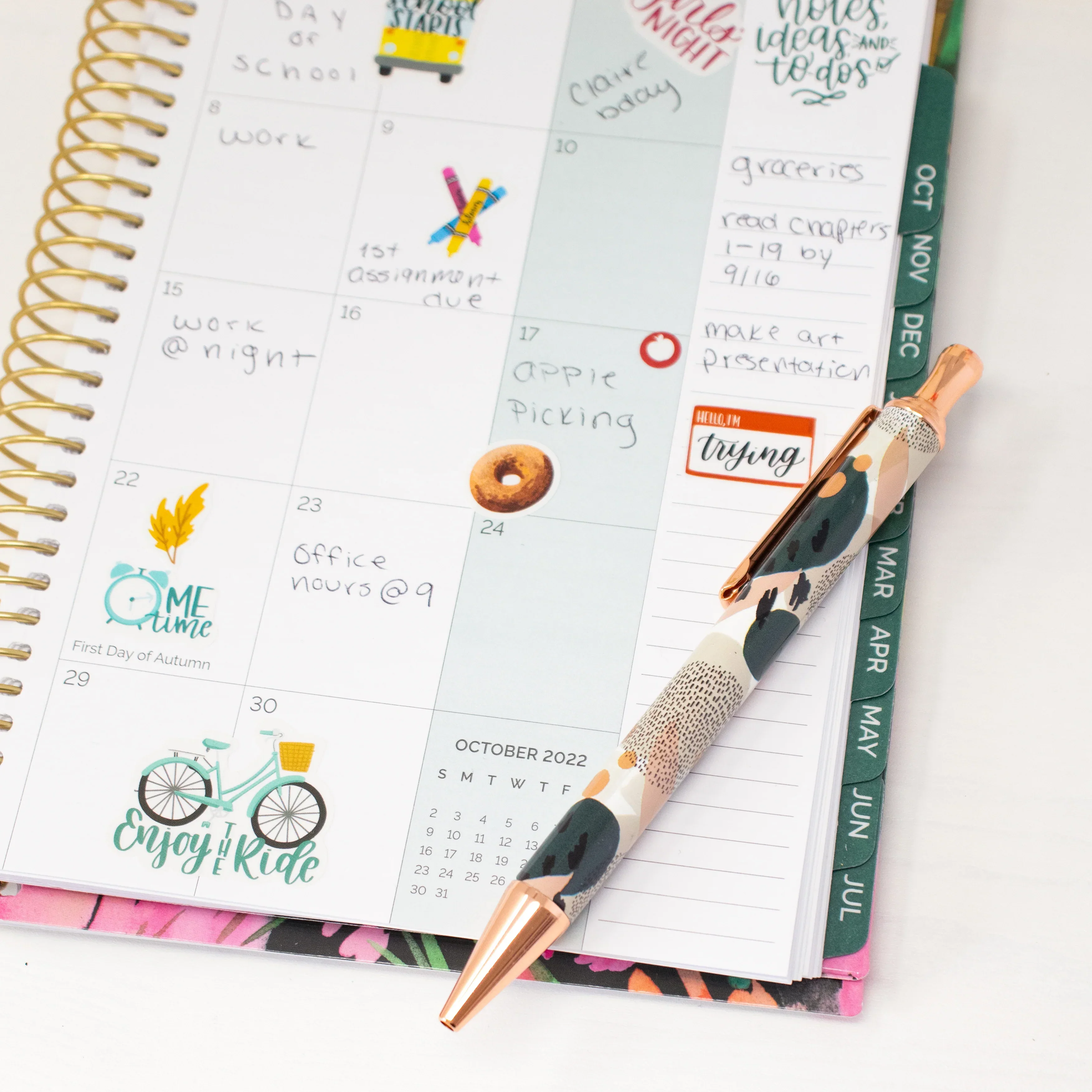 Planner Pen, Green Modern Abstract - Image 8