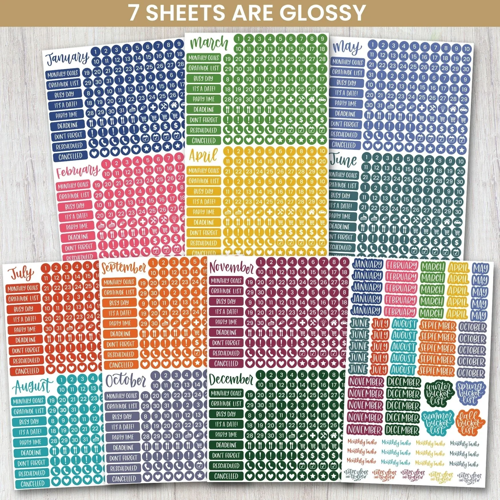 Planner Stickers | Calendar Essentials – Happy Seasons - Image 3