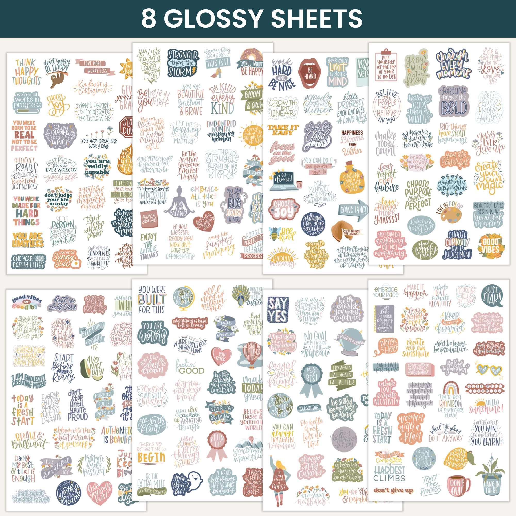 Planner Stickers | Inspirational Quotes – Cool Tones - Image 3