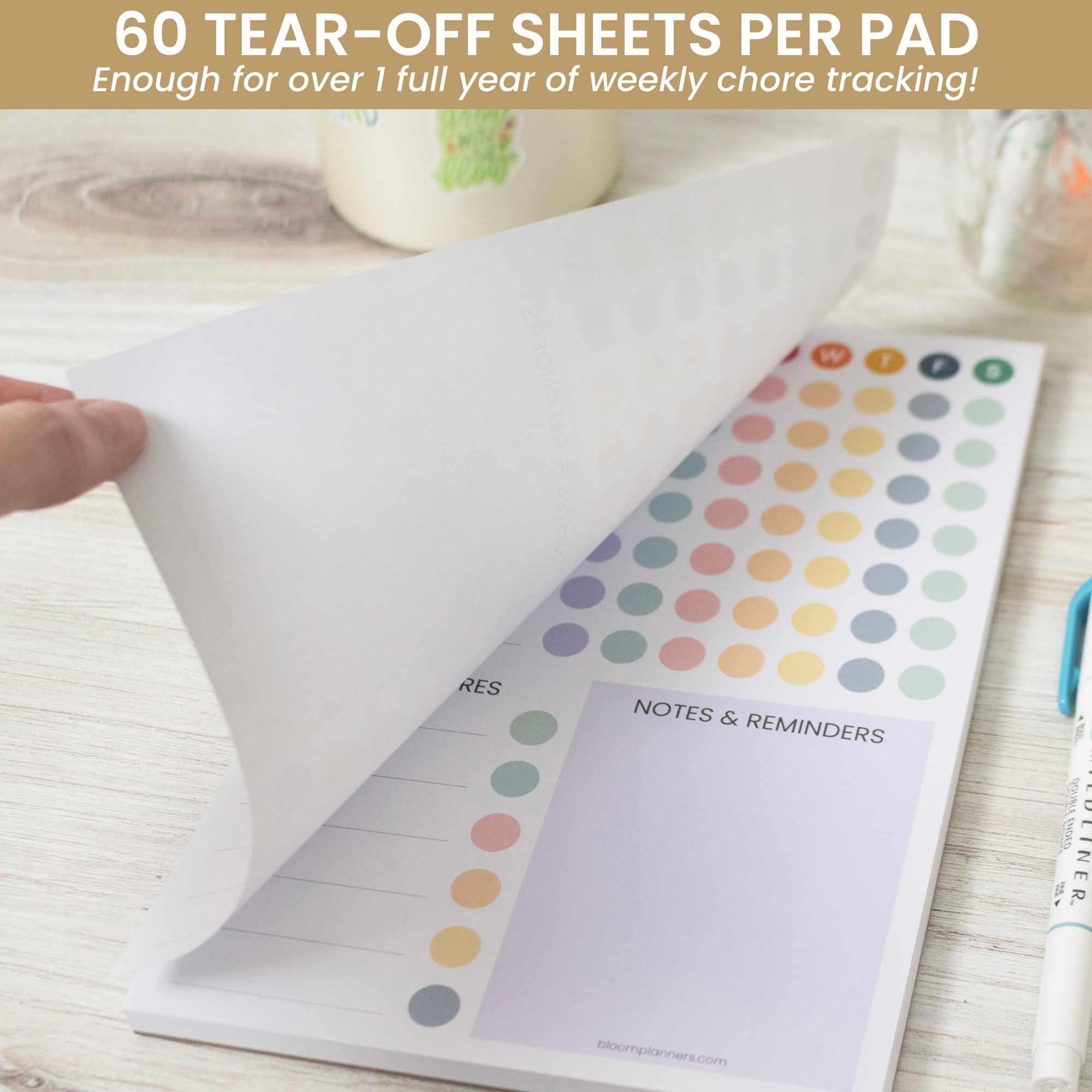 Planning Pad, 6" x 9", Chore Pad with Magnets, Bright - Image 4