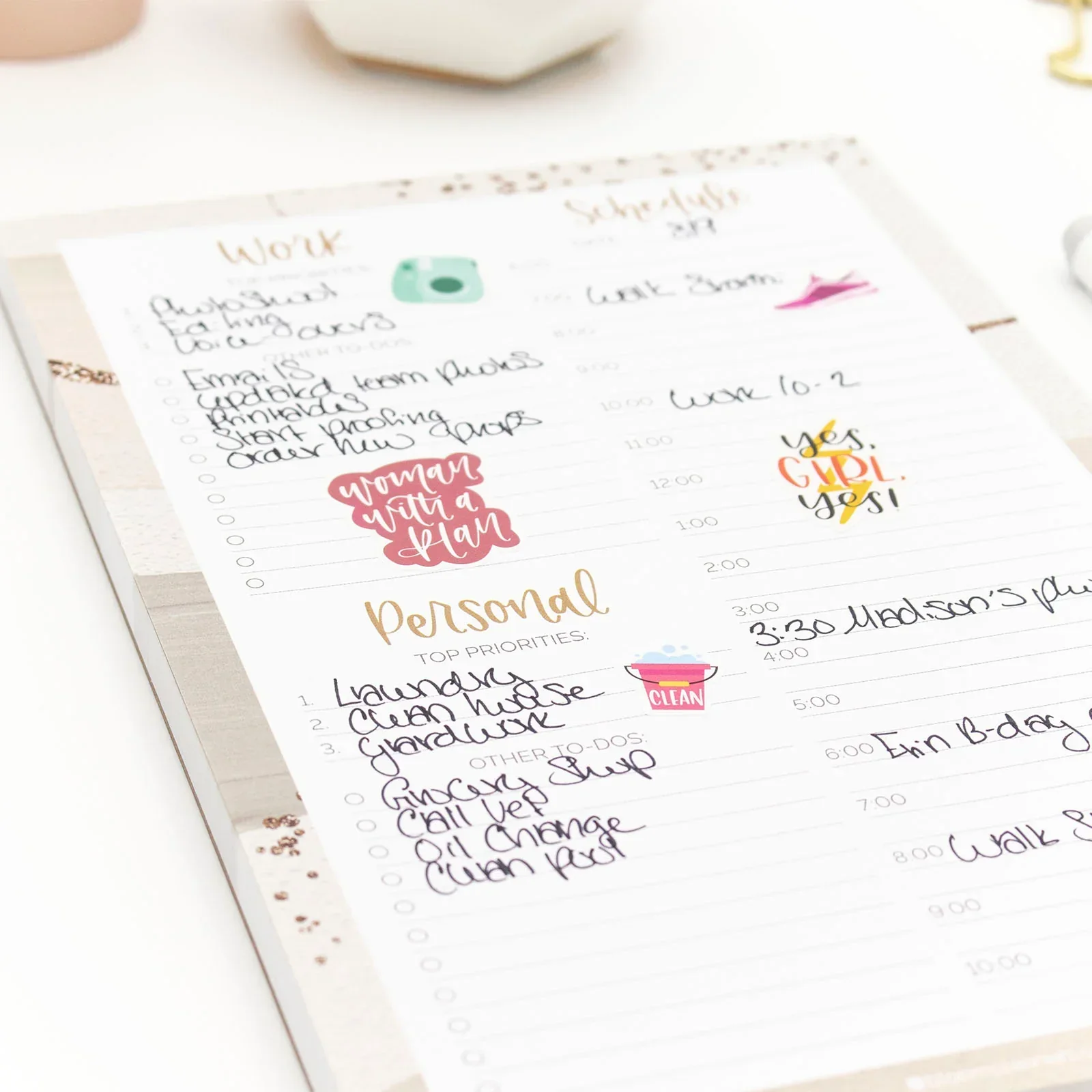 Planning Pad, 6" x 9", Timed Work & Personal To-Do List, Brushed Beige - Image 14