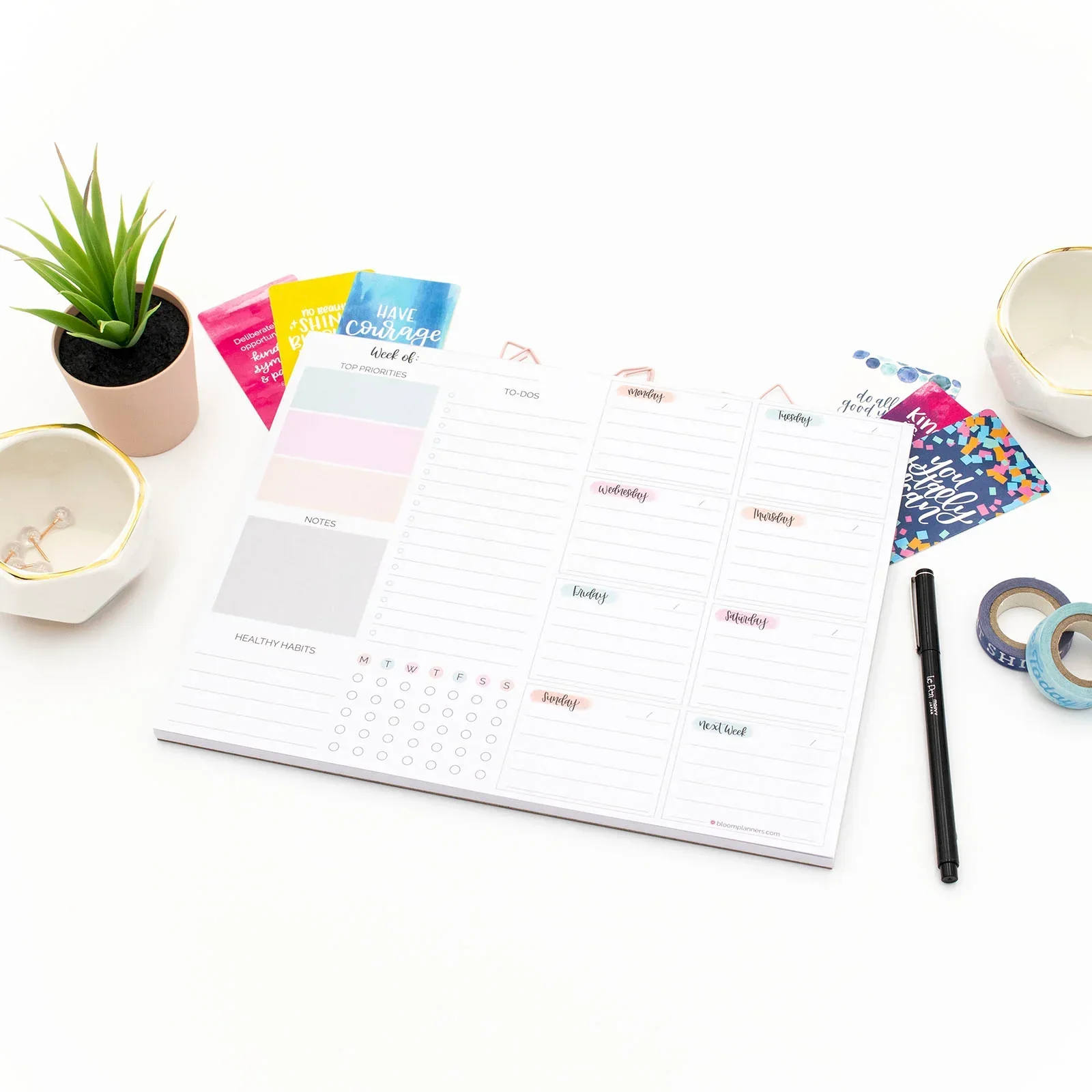Planning Pad, 8.5" x 11", Weekly To-Do List & Planner, Pastel - Image 15