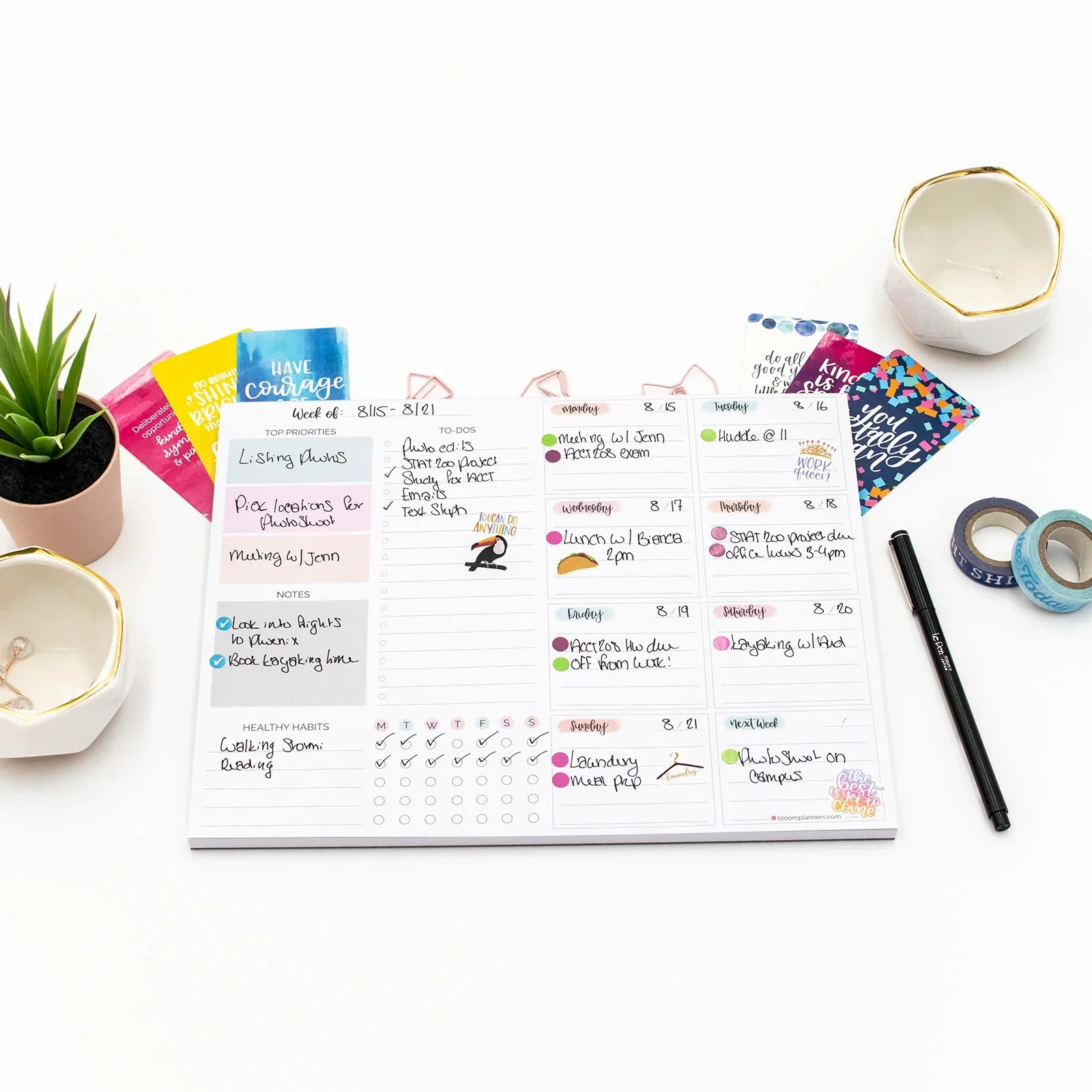 Planning Pad, 8.5" x 11", Weekly To-Do List & Planner, Pastel - Image 16