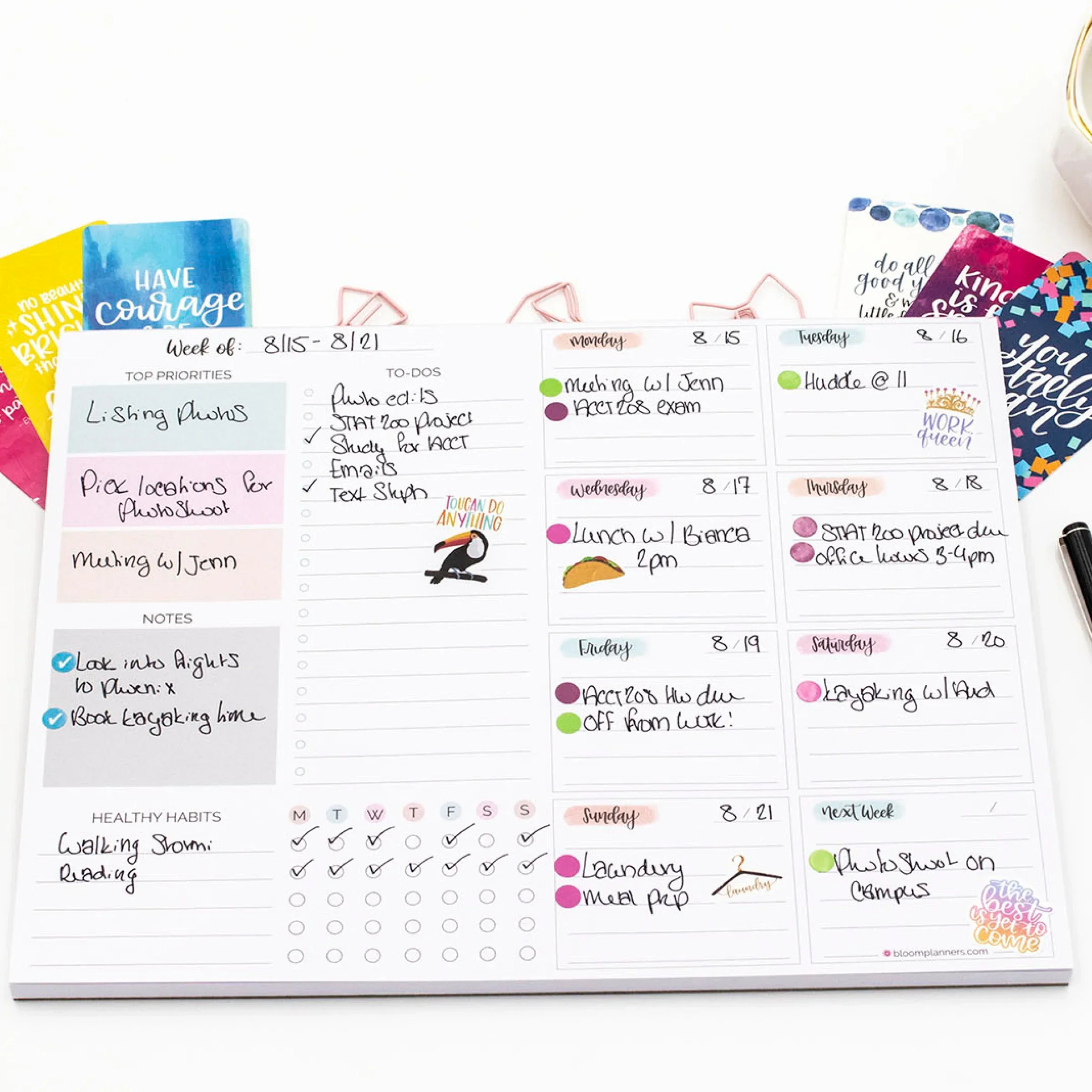 Planning Pad, 8.5" x 11", Weekly To-Do List & Planner, Pastel - Image 6