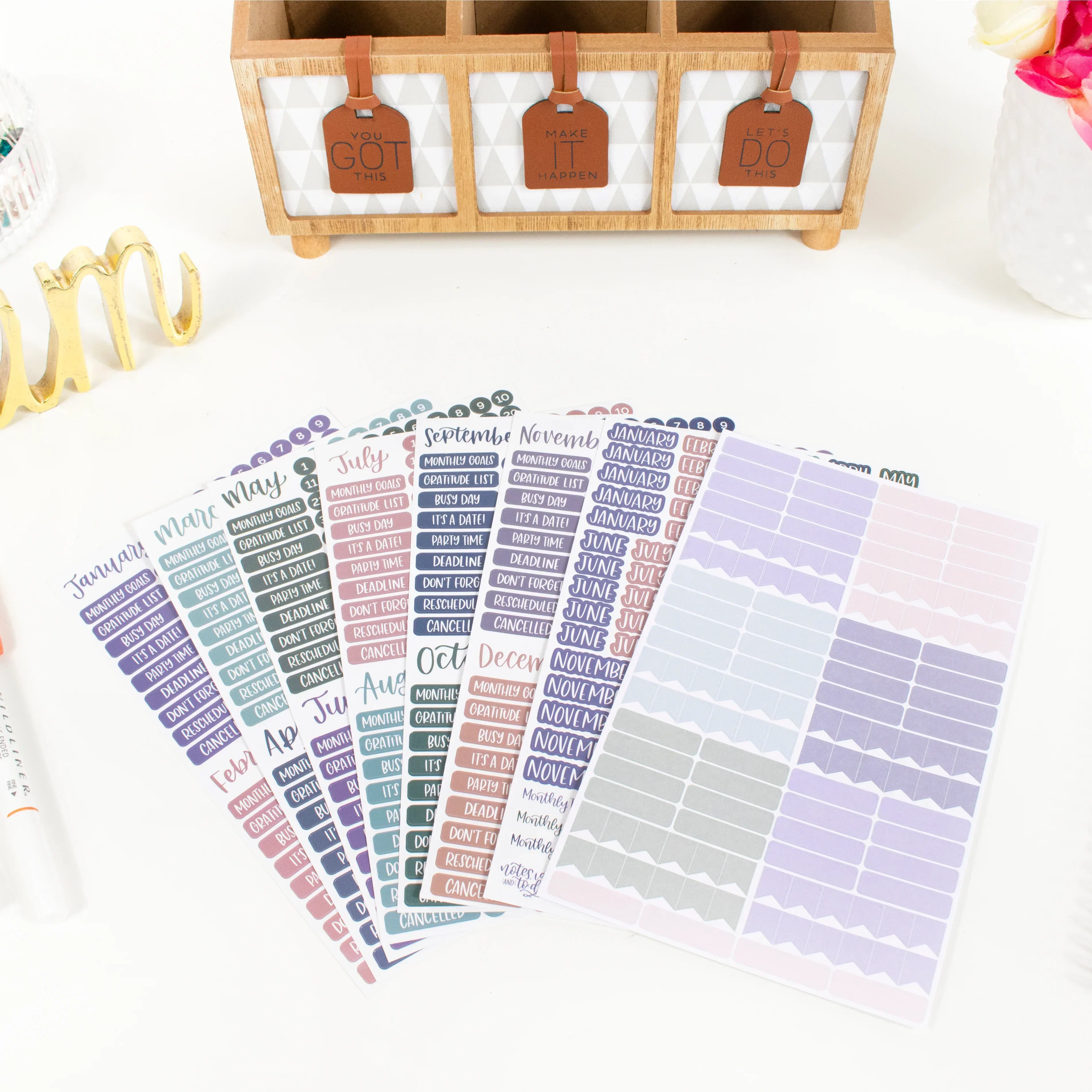 Planner Stickers | Calendar Essentials – Jewel Tones - Image 6