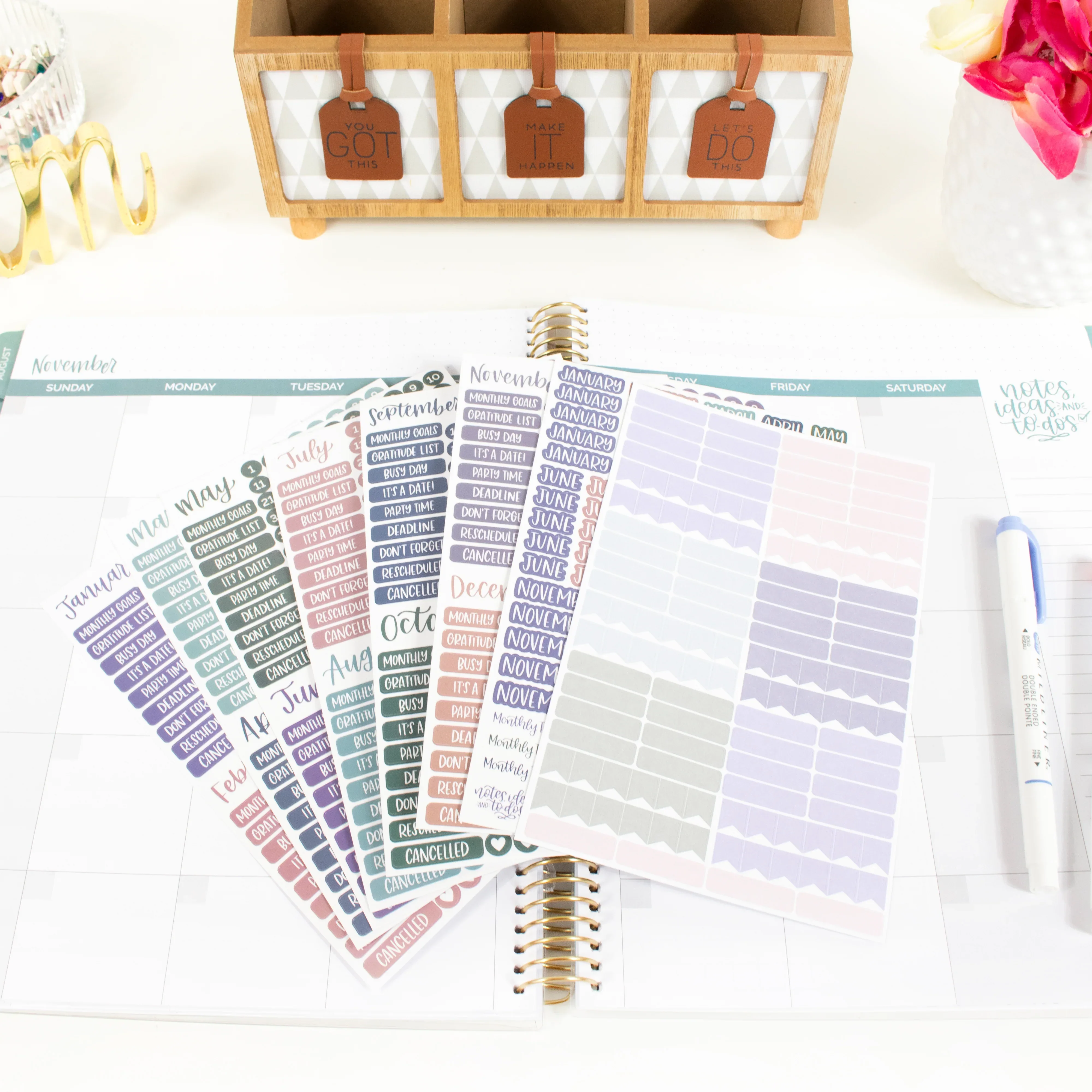 Planner Stickers | Calendar Essentials – Jewel Tones - Image 8