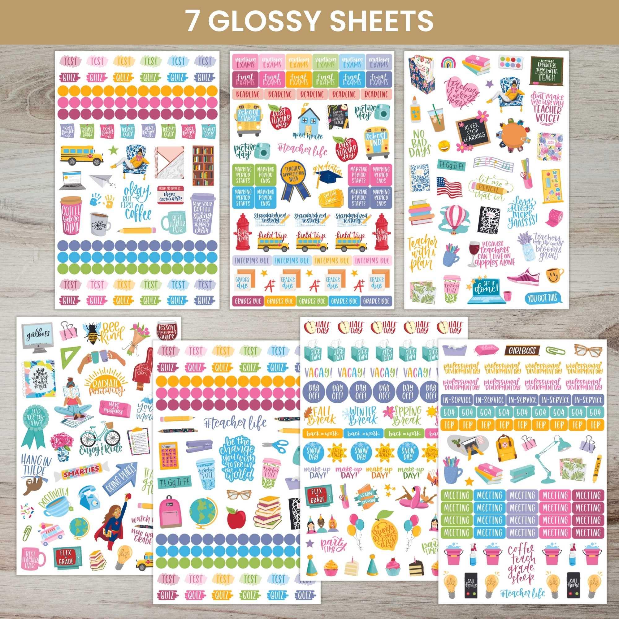Planner Stickers | Teacher Pack | Bright - Image 3