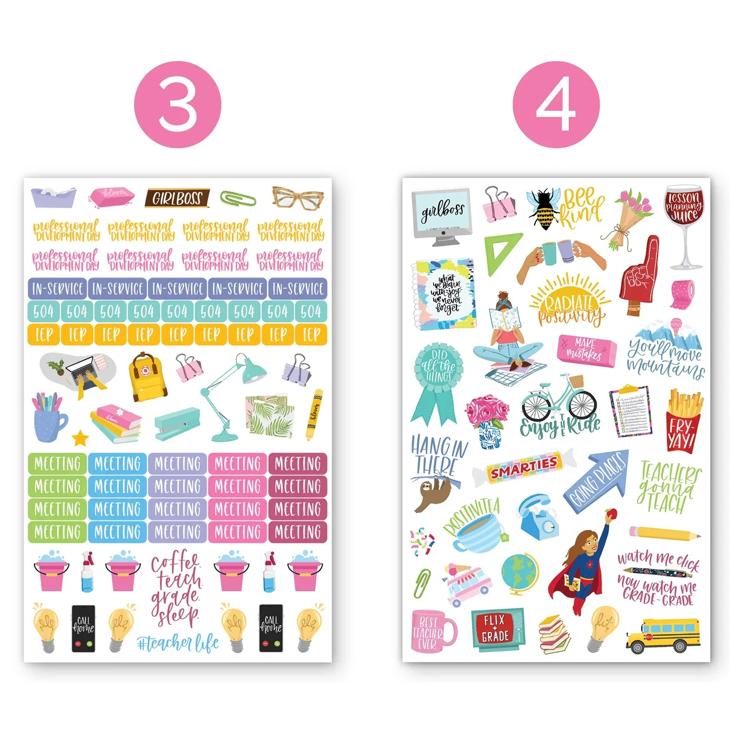 Planner Stickers | Teacher Pack | Bright - Image 6