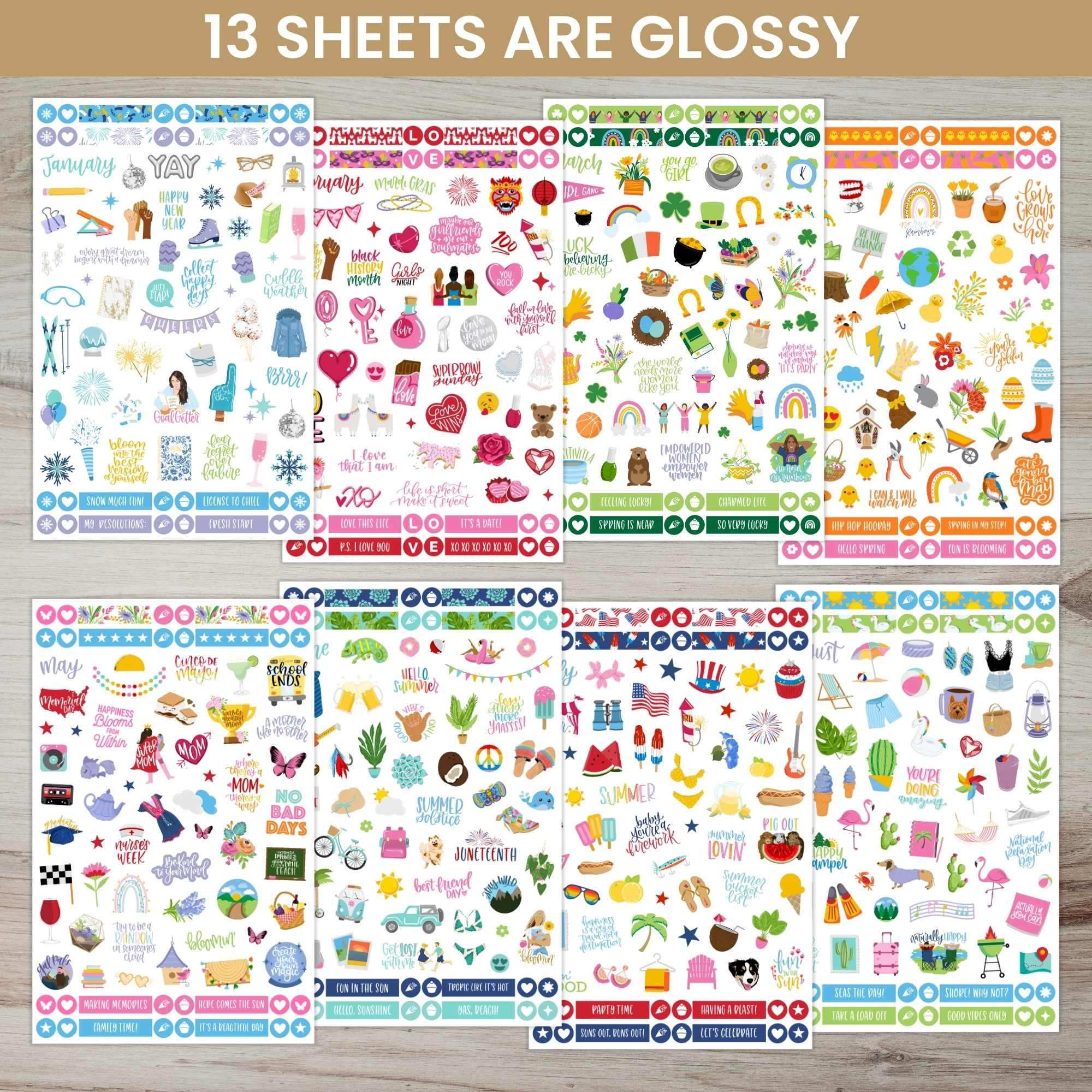 Planner Sticker Value Pack | Monthly Celebrations – Bright - Image 3