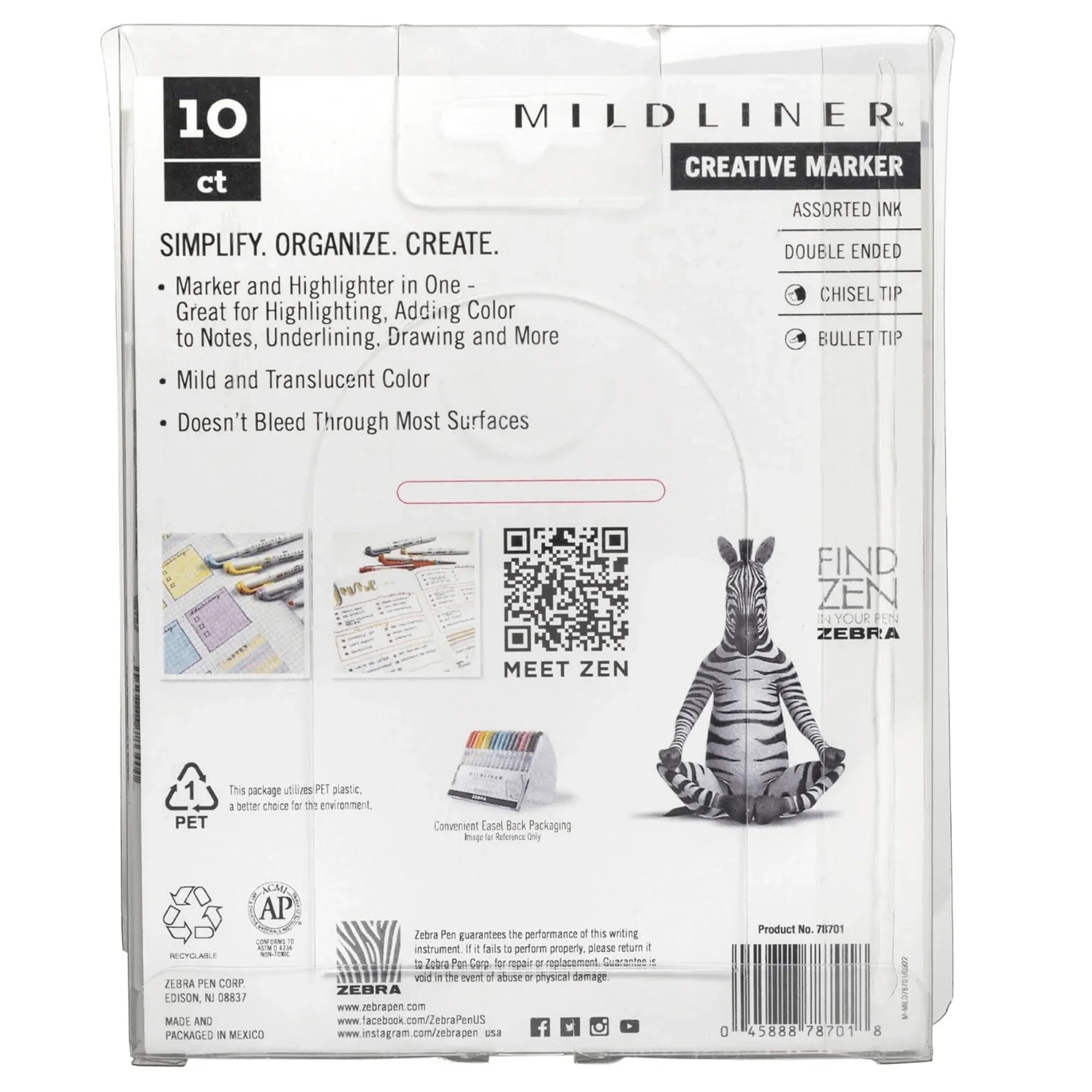 Zebra Pen Journaling and Highlighting Set | Mildliner Double-Ended Highlighters, Chisel & Bullet Tips, No Bleed Neutral & Gentle Ink Colors, 10-Pack - Image 8